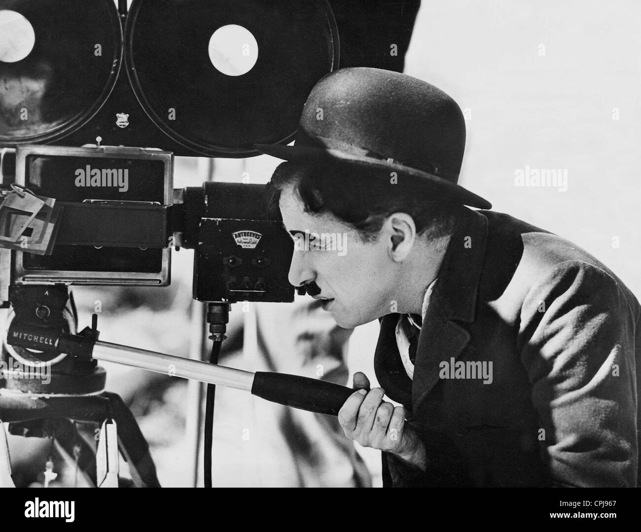 Charles Chaplin dietro la cinepresa, 1935 Foto Stock