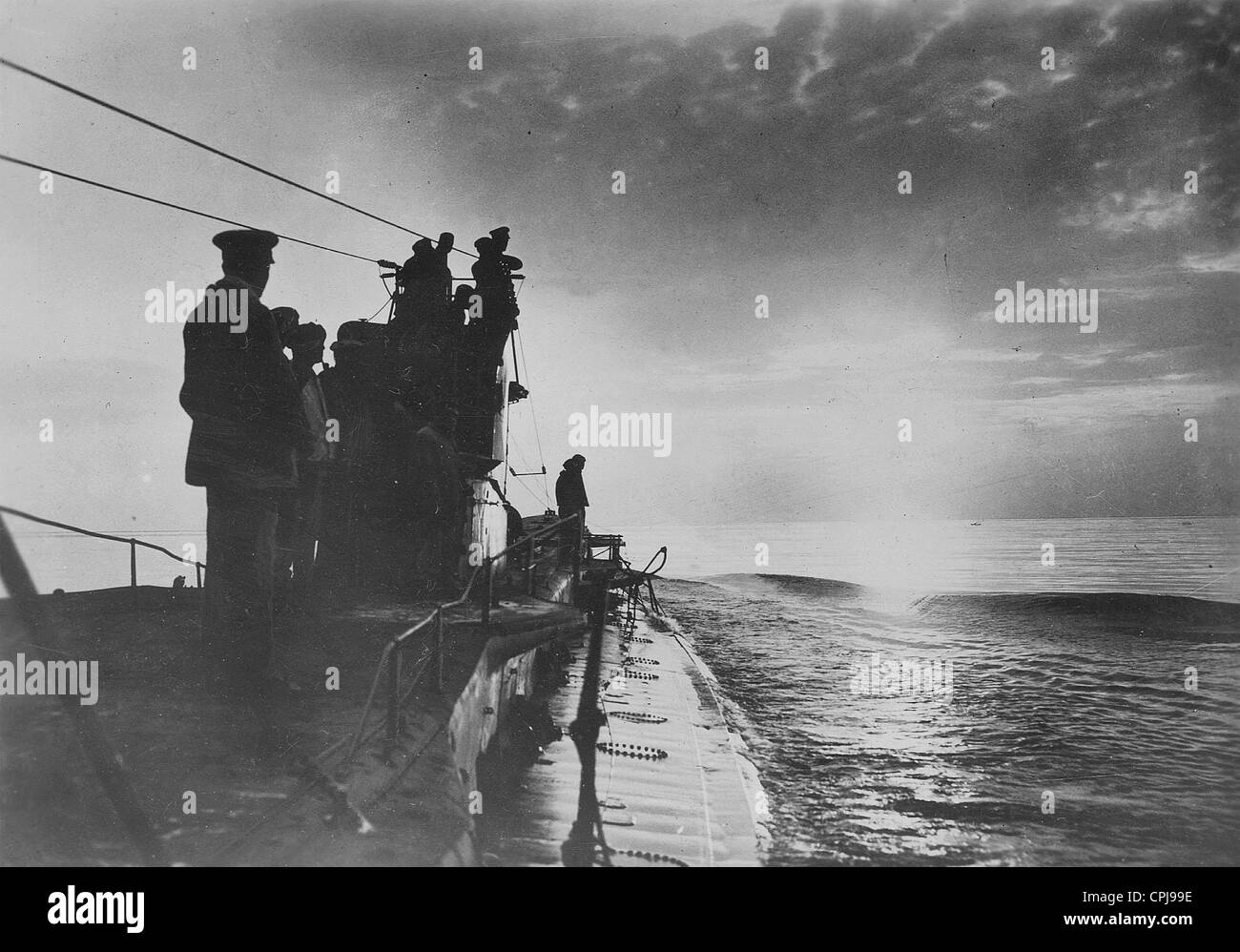 Sommergibile tedesco sulla missione di combattimento nella Prima Guerra Mondiale. Foto Stock