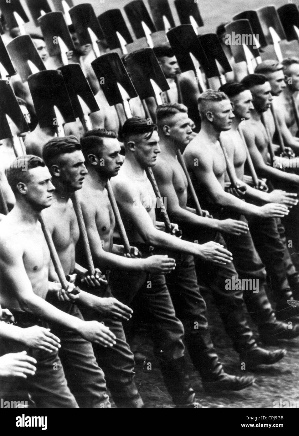Una parata del Reich tedesco della manodopera Foto Stock