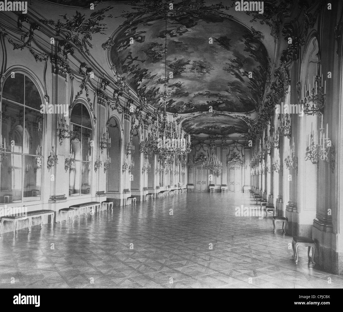 Grand Gallery in Palazzo Schoenbrunn, 1905 Foto Stock