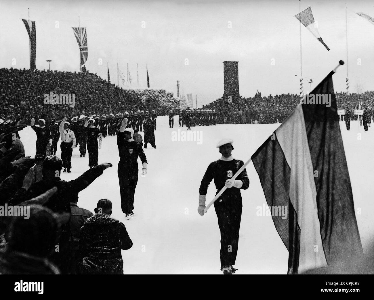 Entrata austriache della squadra olimpica, 1936 Foto Stock