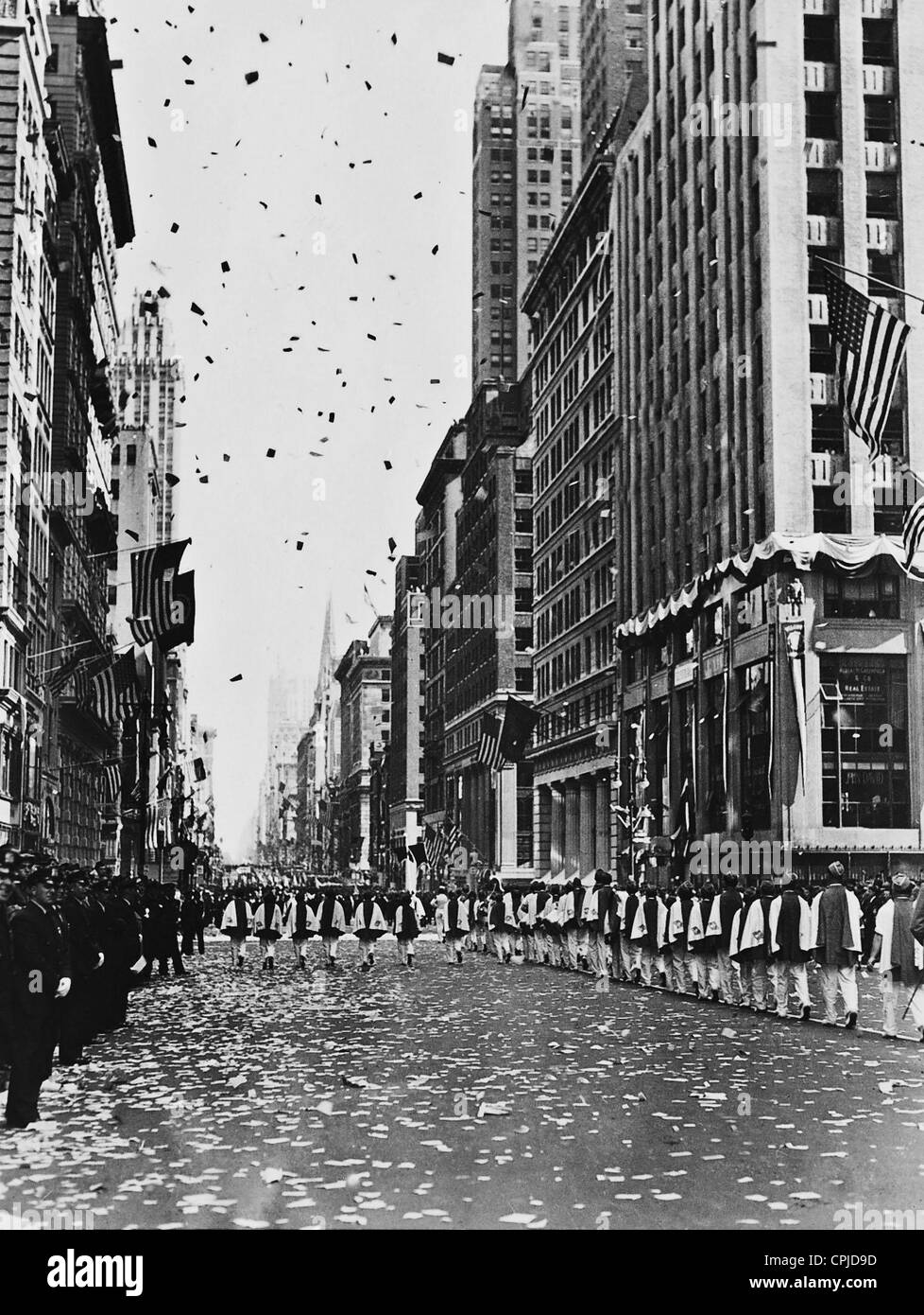 Ticker tape parade sulla Quinta Avenue, 1937 Foto Stock