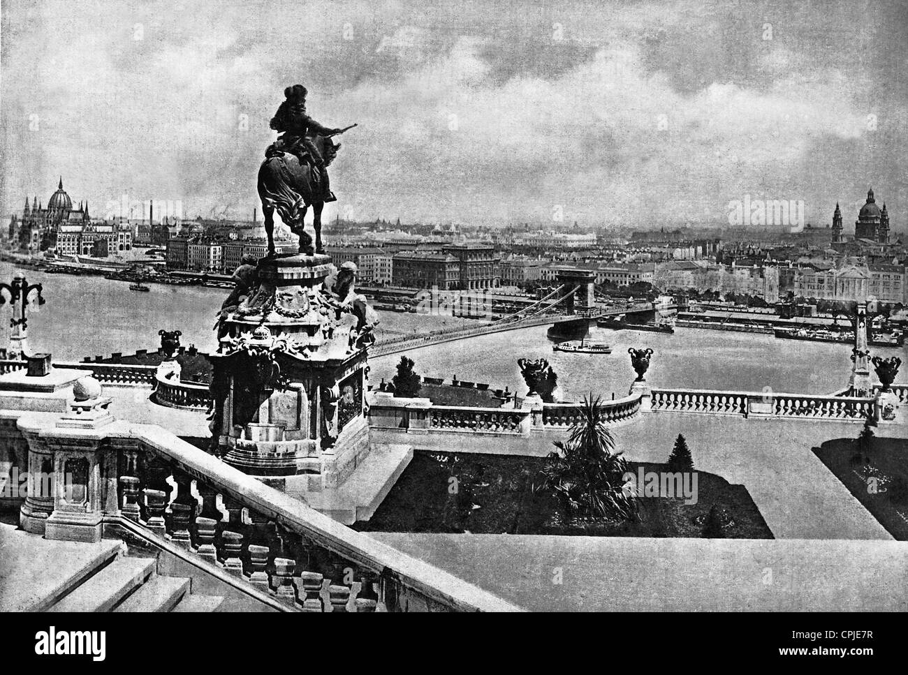 Vista sulla città di Budapest, 1918 Foto Stock
