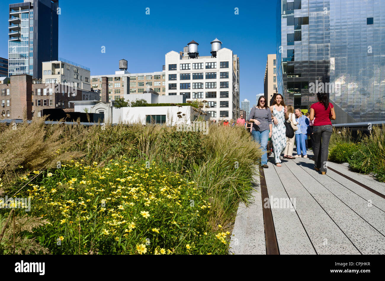 High Line New York City la gente camminare Foto Stock