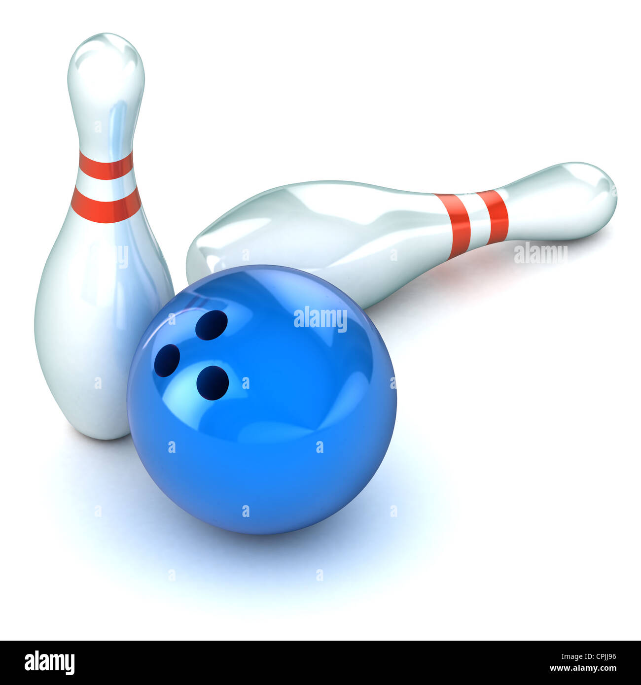 Un colorato 3d reso ten pin bowling illustrazione Foto Stock