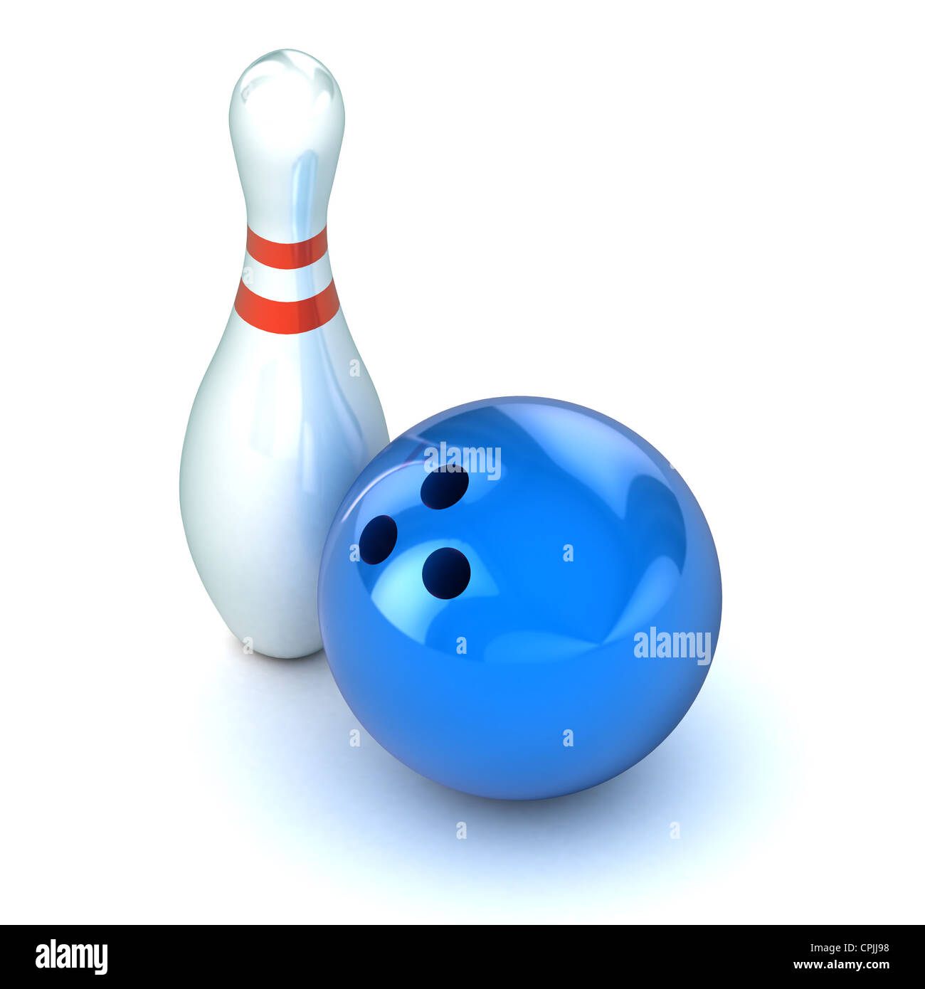 Un colorato 3d reso ten pin bowling illustrazione Foto Stock