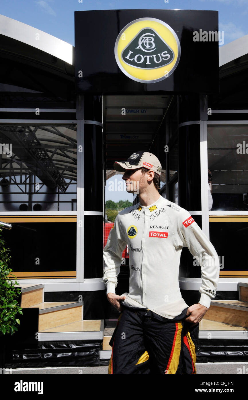 Romain Grosjean durante il Gran Premio di Formula Uno di Spagna 2012 Foto Stock