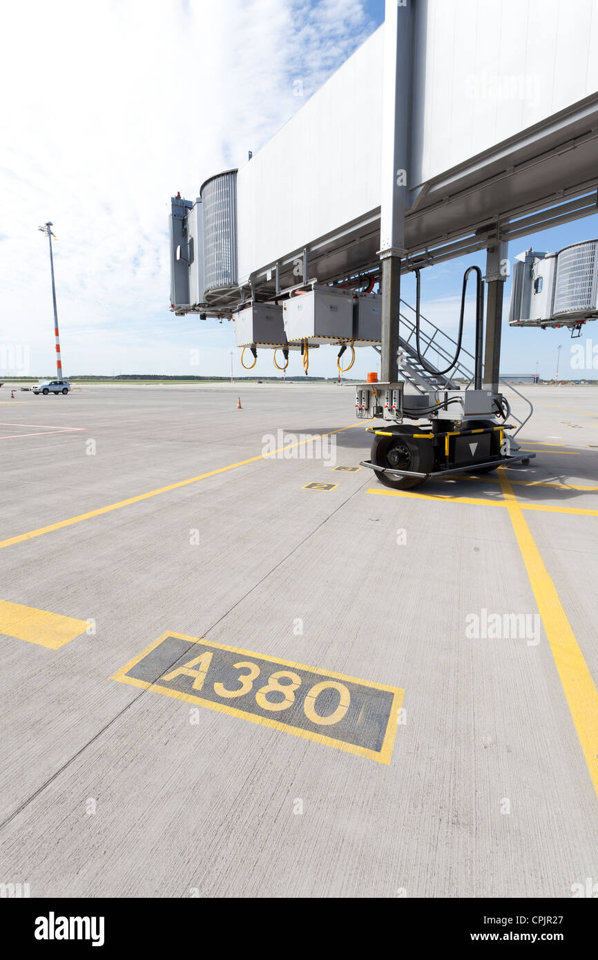 Airbus a 380 terminal in aeroporto tedesco Foto Stock