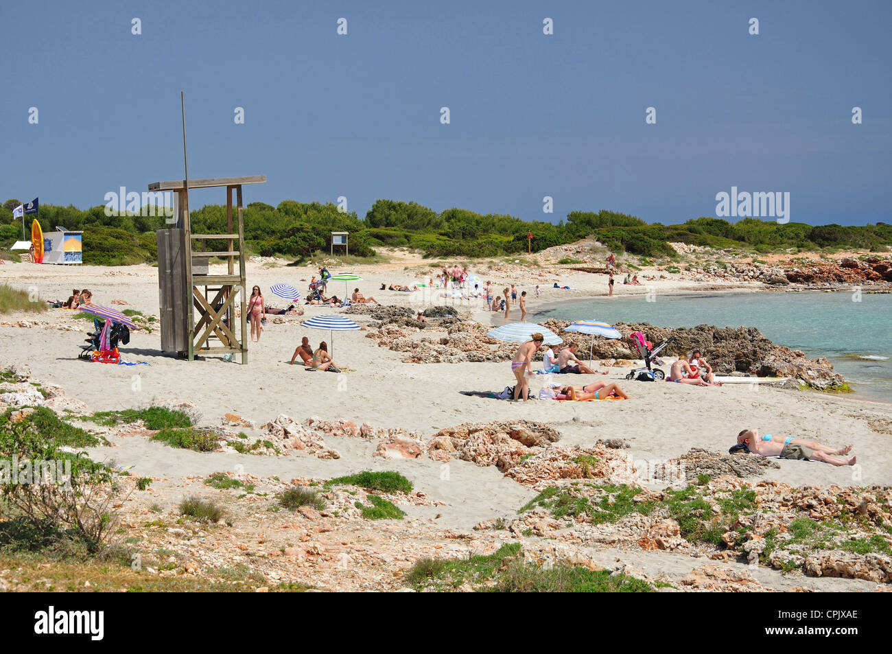 Platja Son Xoriguer, Menorca, isole Baleari, Spagna Foto Stock