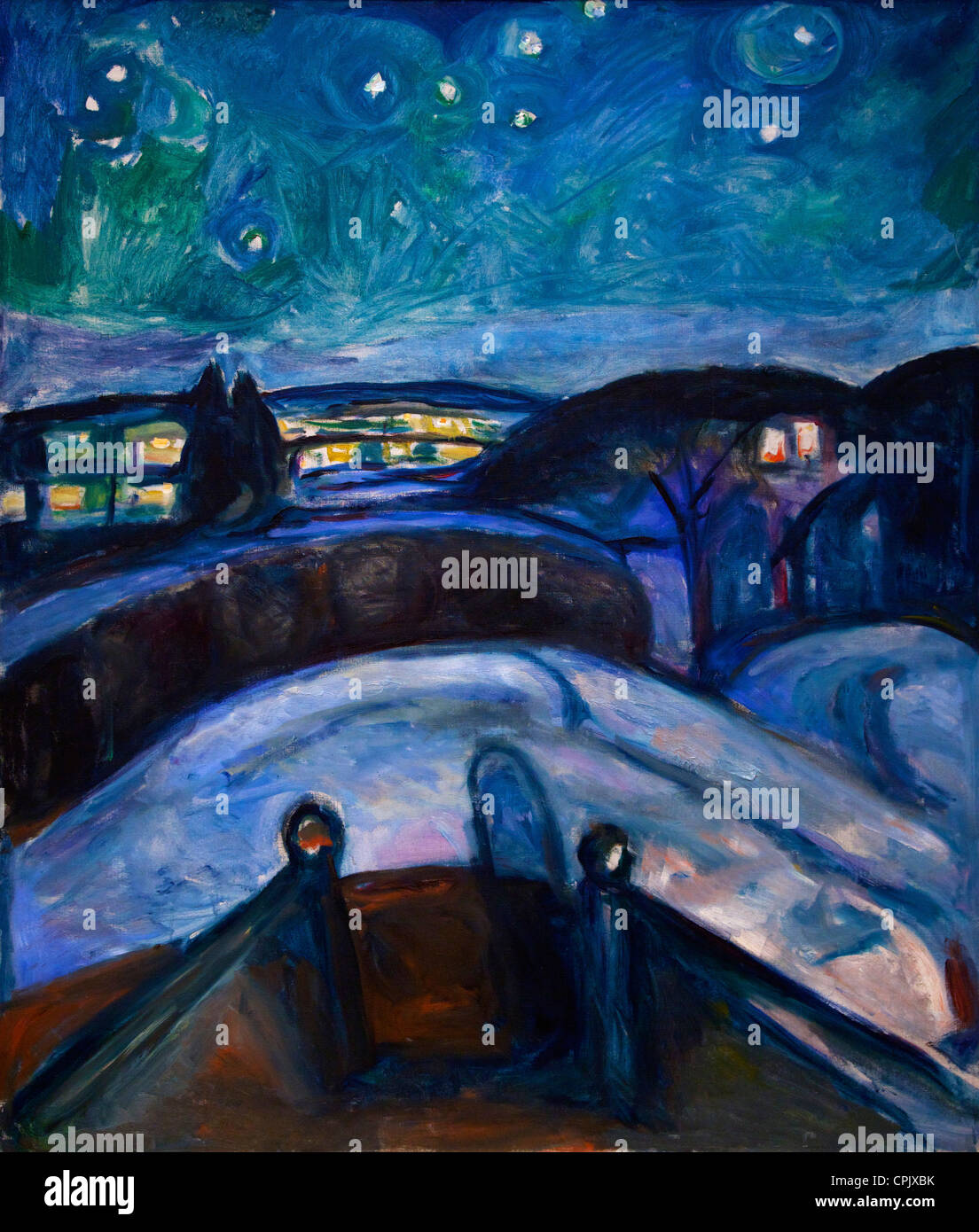 Notte stellata, 1922-1924, da Edvard Munch, nel Museo di Munch e Galleria d'arte, Munch-Museet, Oslo, Norvegia, Europa Foto Stock