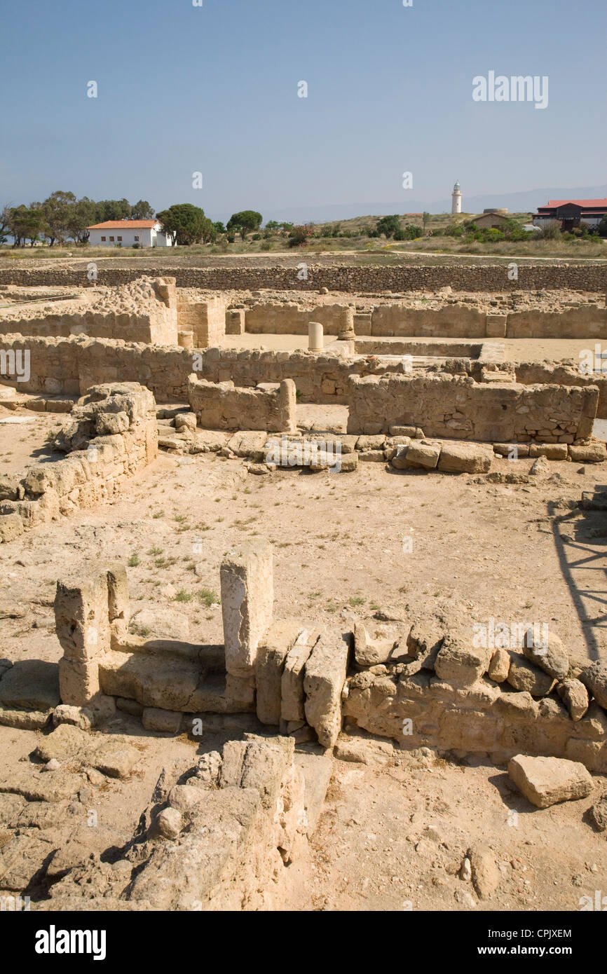 Le rovine di una Villa Romana nel parco archeologico, Paphos, Cipro. Foto Stock