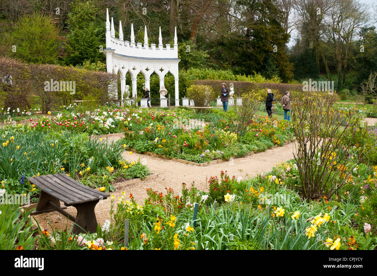 Giardino in stile rococò, Painswick, Gloucestershire, Regno Unito Foto Stock