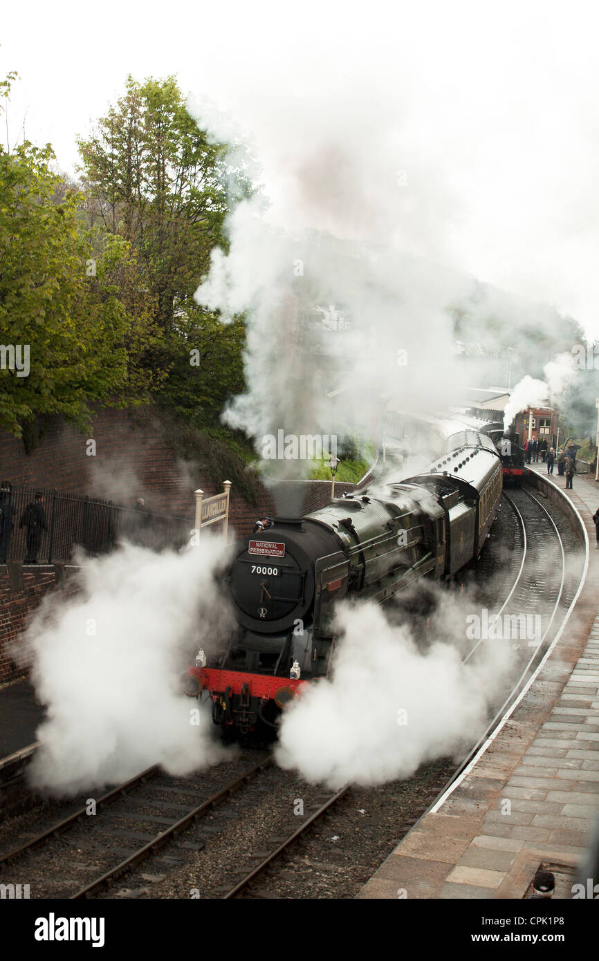 Britannia locomotiva a Llangollen vapore e del Festival della Birra Aprile 2012 Foto Stock