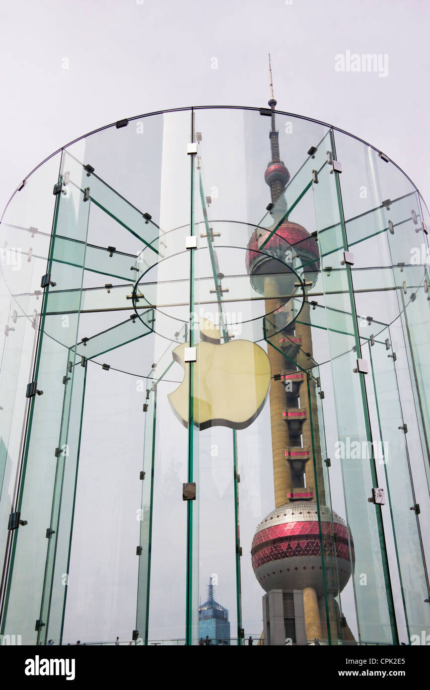 L'Apple Store di Pudong, Shanghai, Cina Foto Stock
