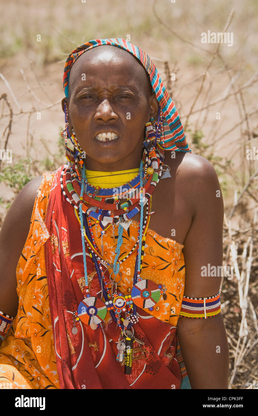 Donna del Masai Foto Stock