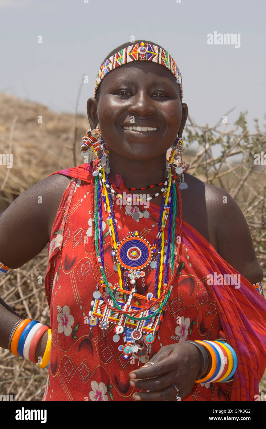 Donna del Masai Foto Stock