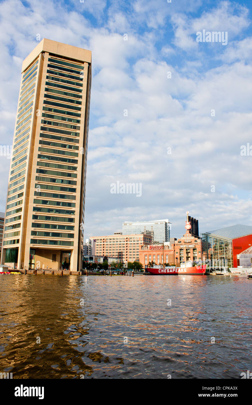 Baltimore World Trade Center Tower e impianto di alimentazione Foto Stock