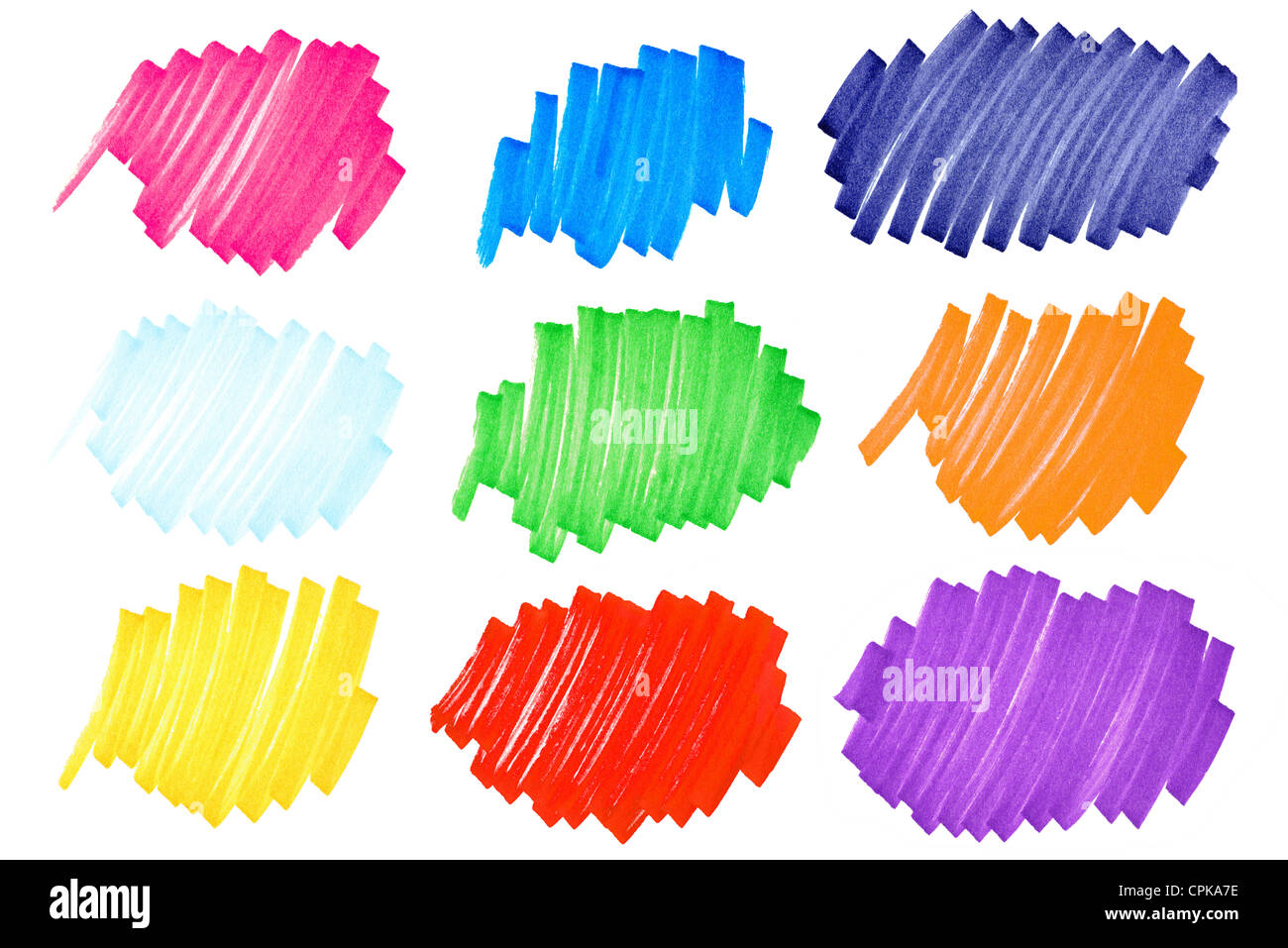 Pennarello macchie di inchiostro in splendidi colori molto grandi macro shot con molti dettagli, comprese le fibre di carta Foto Stock