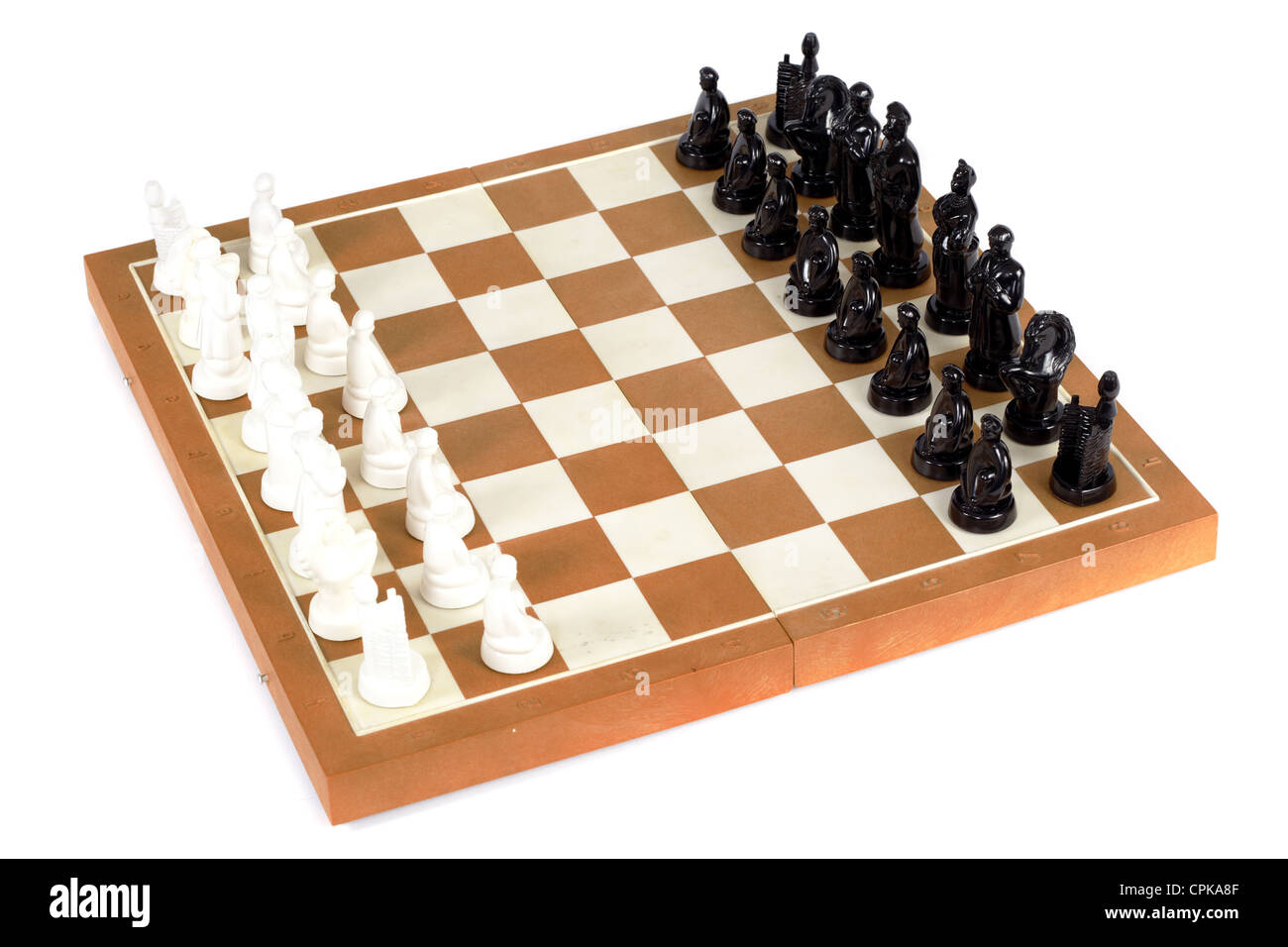 Scacchi pedine distanziati sulla scacchiera Foto Stock