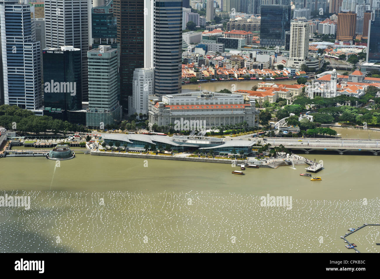 Hotel Fullerton, Marina Bay, Singapore. Foto Stock