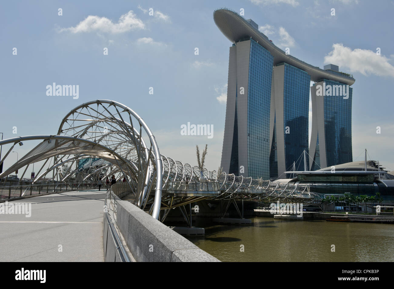 Helix bridge, Marina Sands Hotel, Singapore Foto Stock