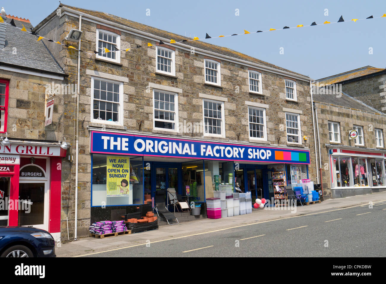 La Fabbrica Originale Shop a Helston, Cornwall Regno Unito. Foto Stock
