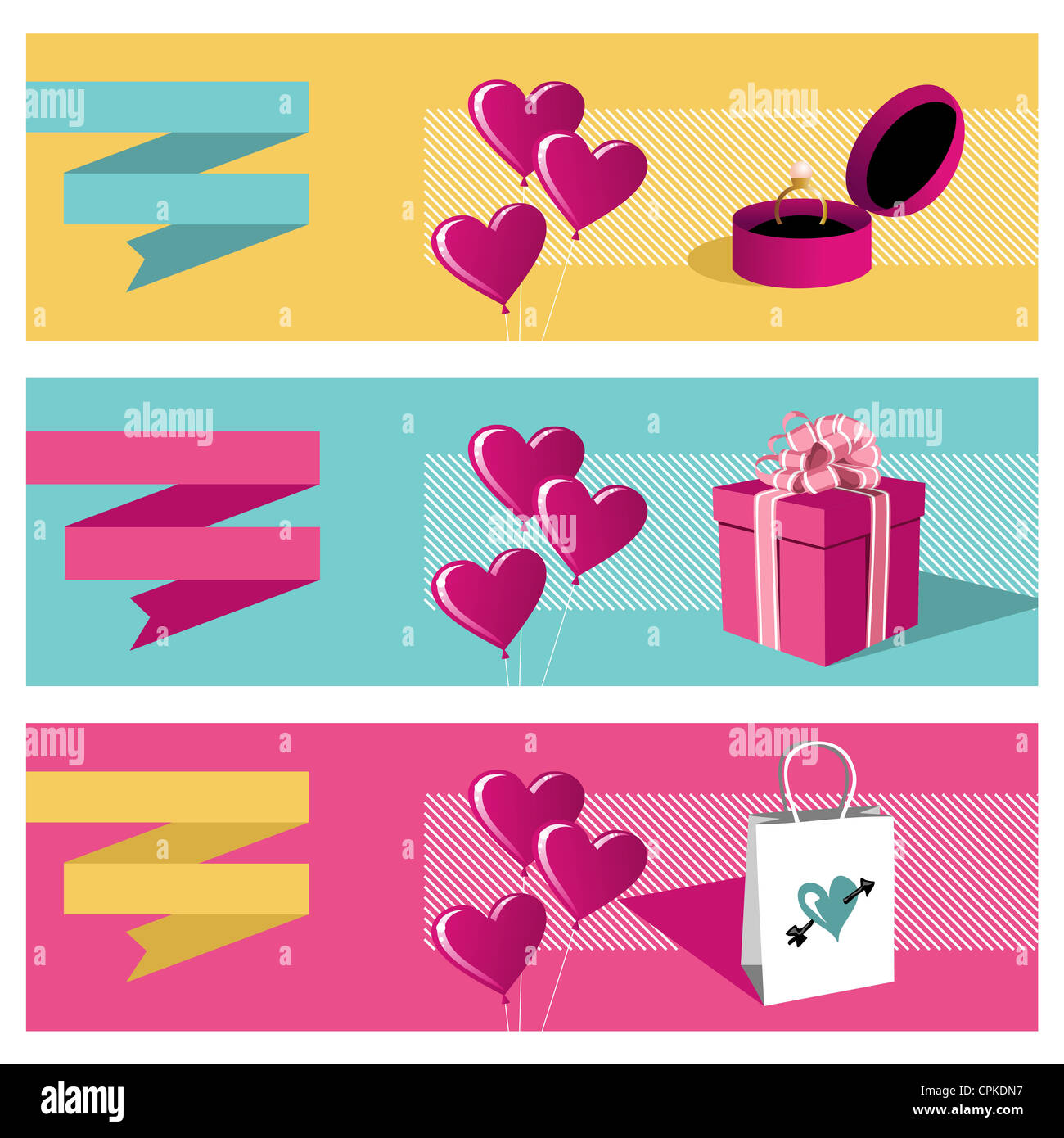 Happy lovers day greeting card vendita di sfondo impostato. File vettoriale disponibile. Foto Stock