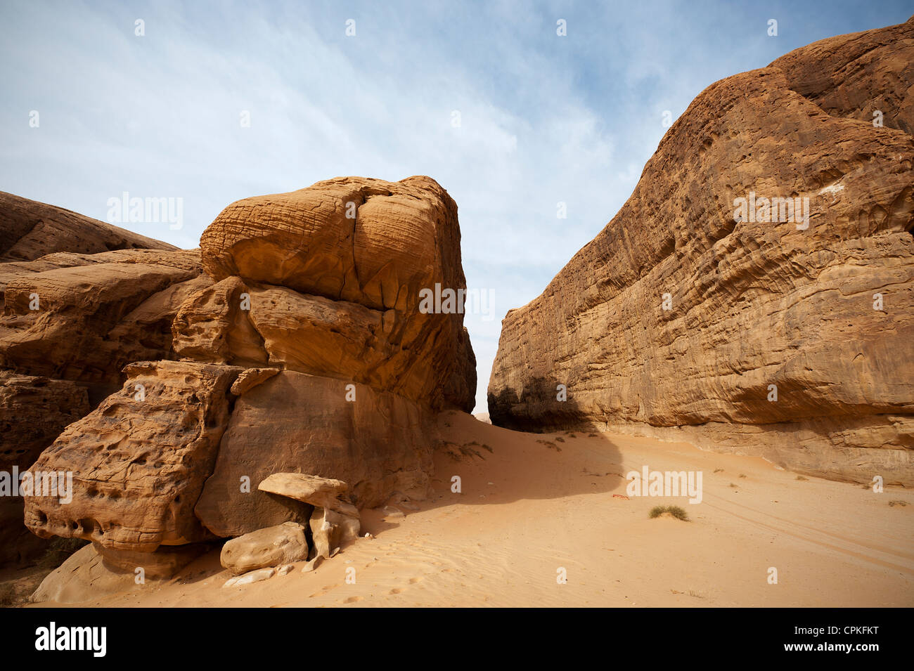 Il paesaggio del deserto in Arabia Saudita Foto Stock