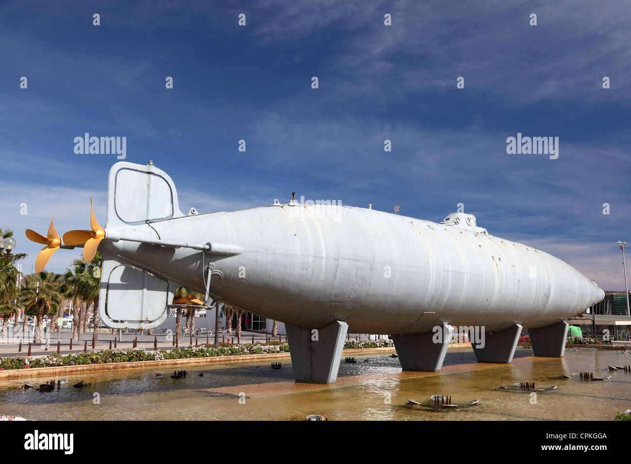 Il Peral sottomarino in città di Cartagena, Spagna Foto Stock