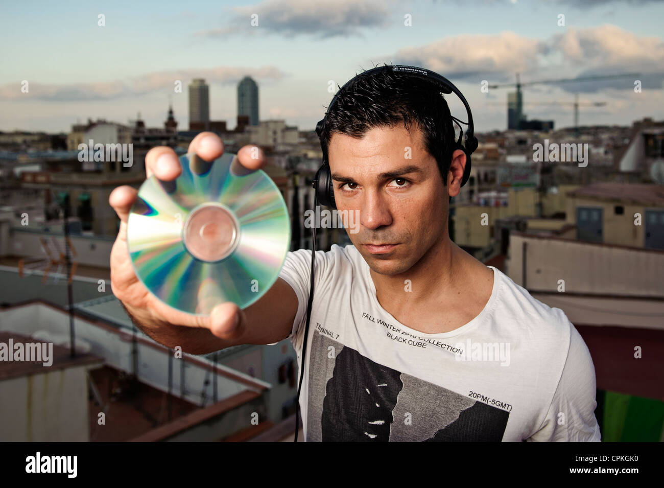 Maschio DJ Foto Stock