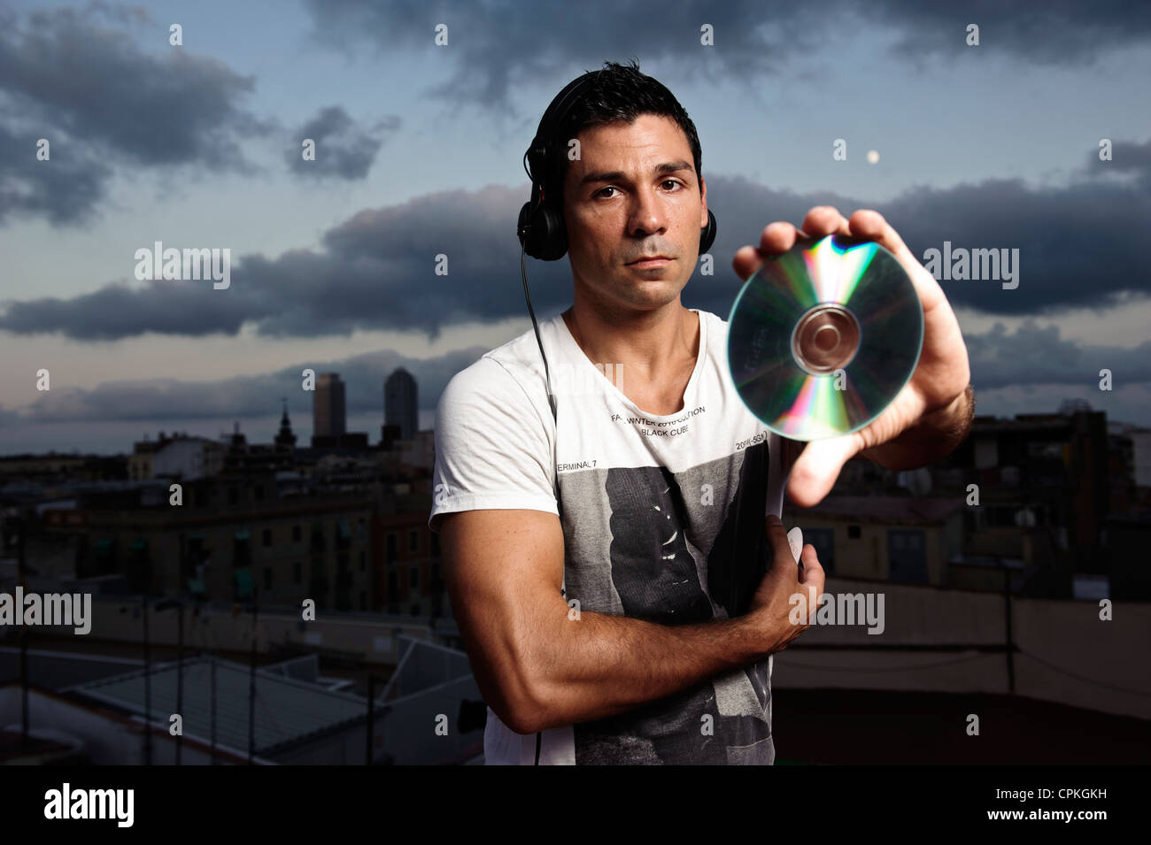 Maschio DJ Foto Stock