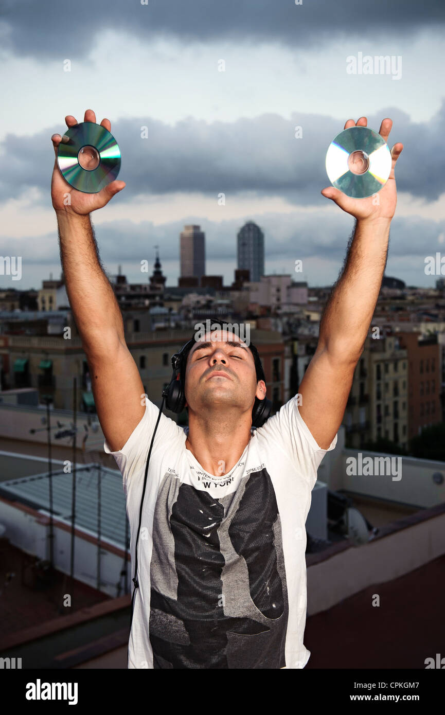 Maschio DJ Foto Stock