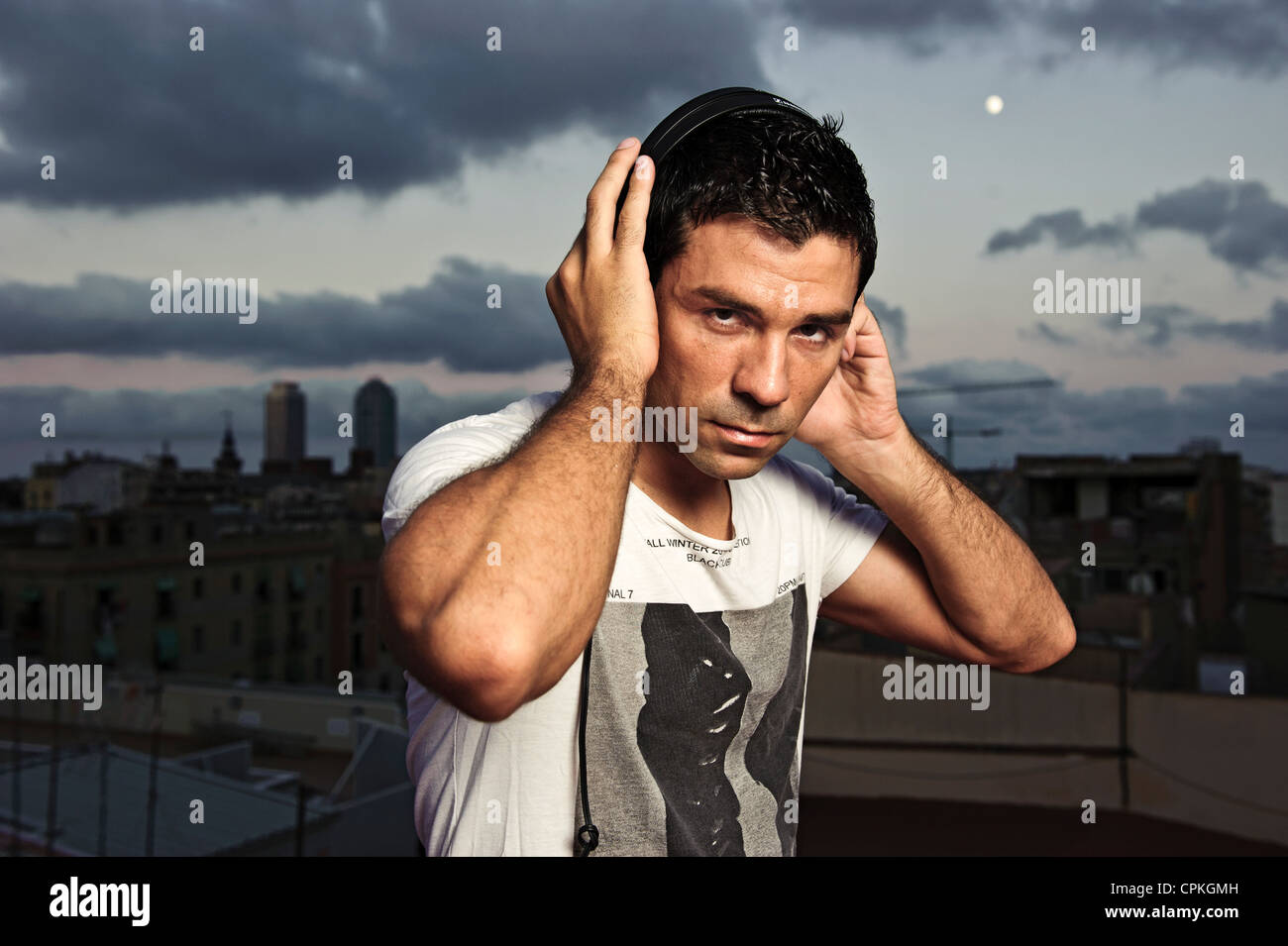 Maschio DJ Foto Stock