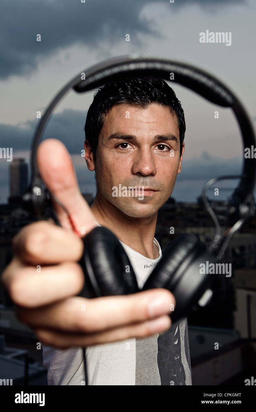 Maschio DJ Foto Stock
