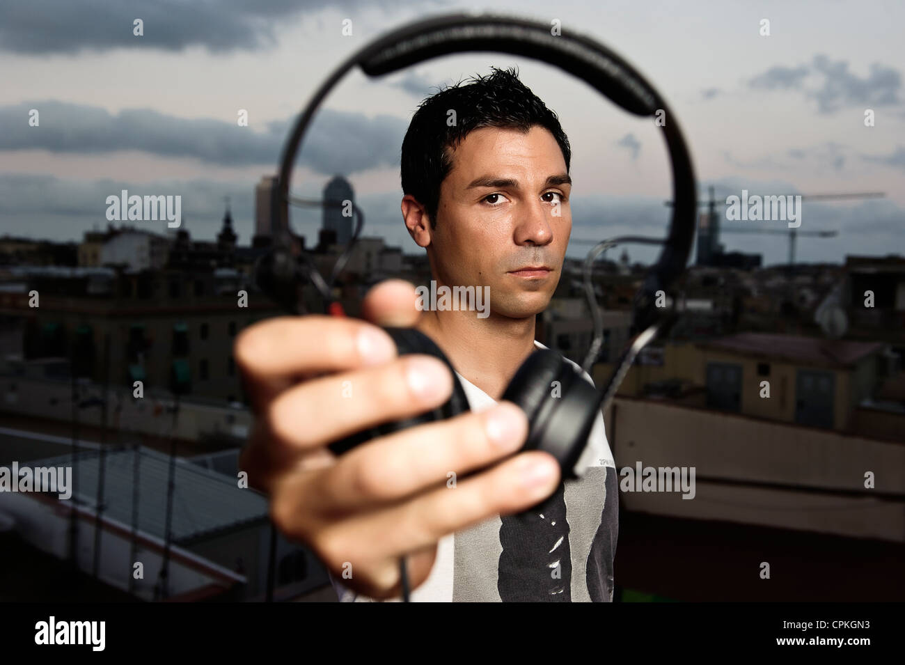 Maschio DJ Foto Stock