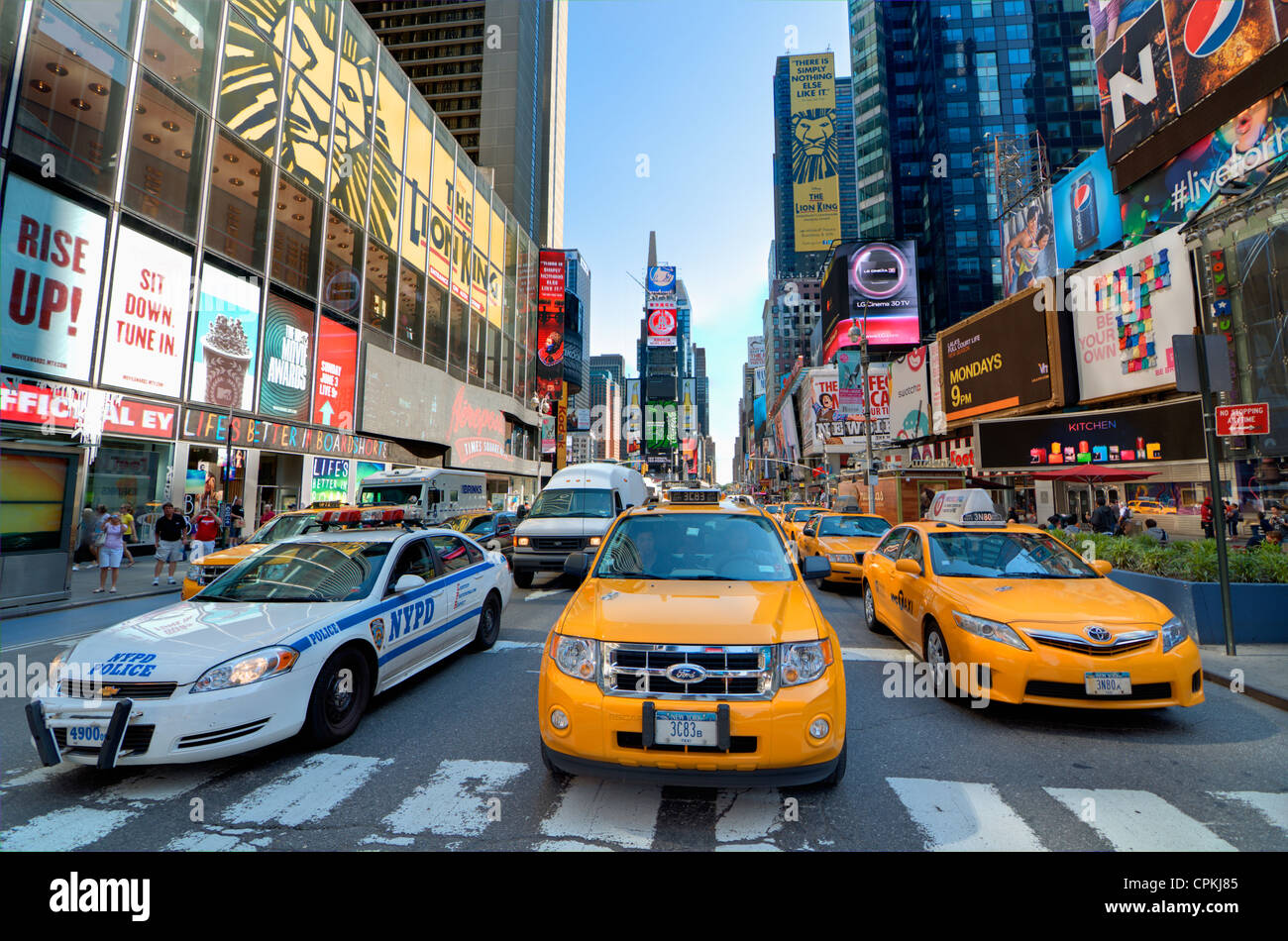 Broadway a Times Square a New York City. Foto Stock