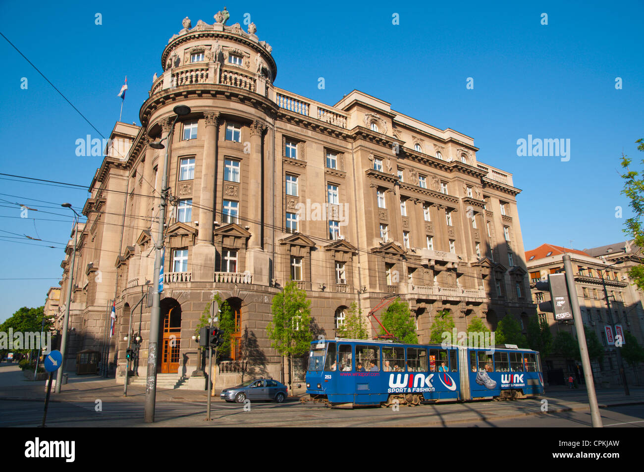 Ministero degli affari esteri edifici governativi lungo Kneza Milosa street central Belgrade Serbia Europa Foto Stock