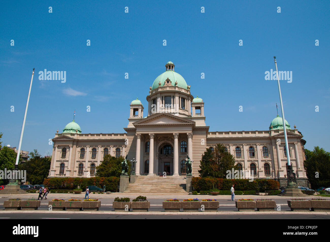 Serbo assemblea nazionale Parlamento edificio centrale di Belgrado in Serbia in Europa Foto Stock
