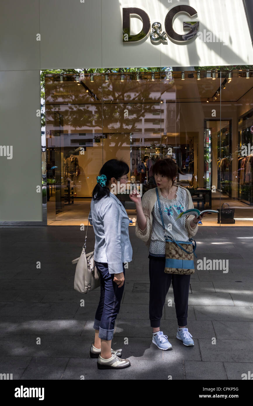 Lo shopping di lusso Orchard Road Singapore Foto Stock