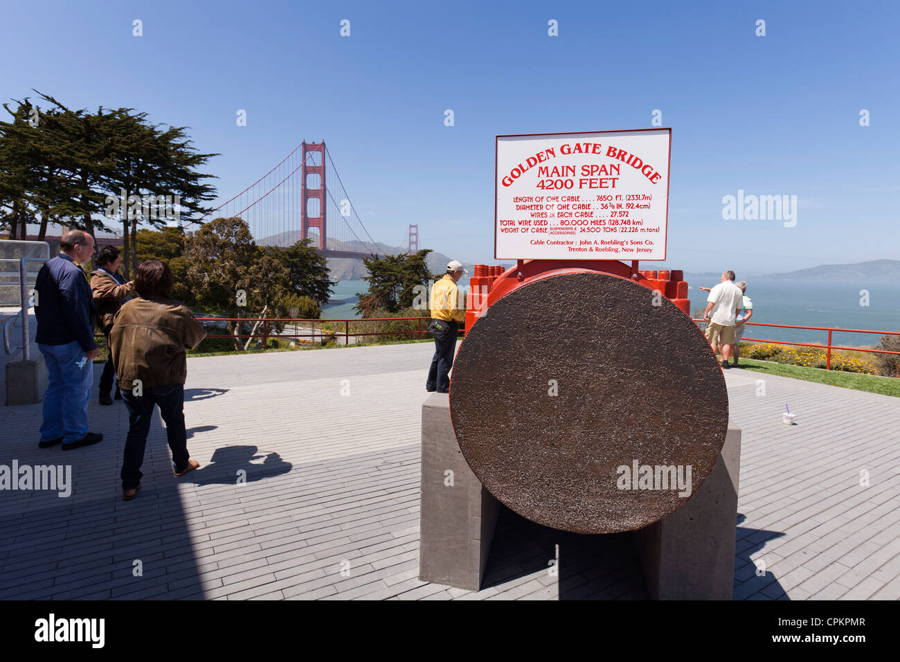 Vista in sezione dei principali cavo di sospensione utilizzata sul Golden Gate Bridge Foto Stock