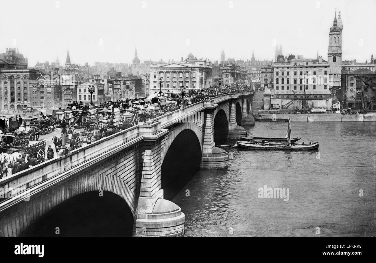 London Bridge, 1900 Foto Stock