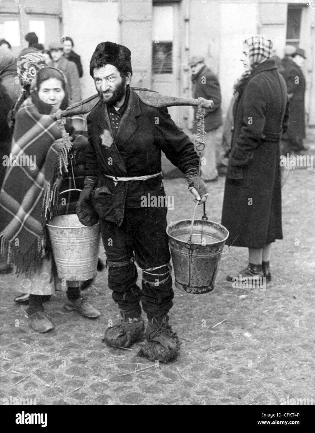 Il popolo ebraico nel ghetto di Lublin, Polonia, 1940-42 (b/w photo) Foto Stock