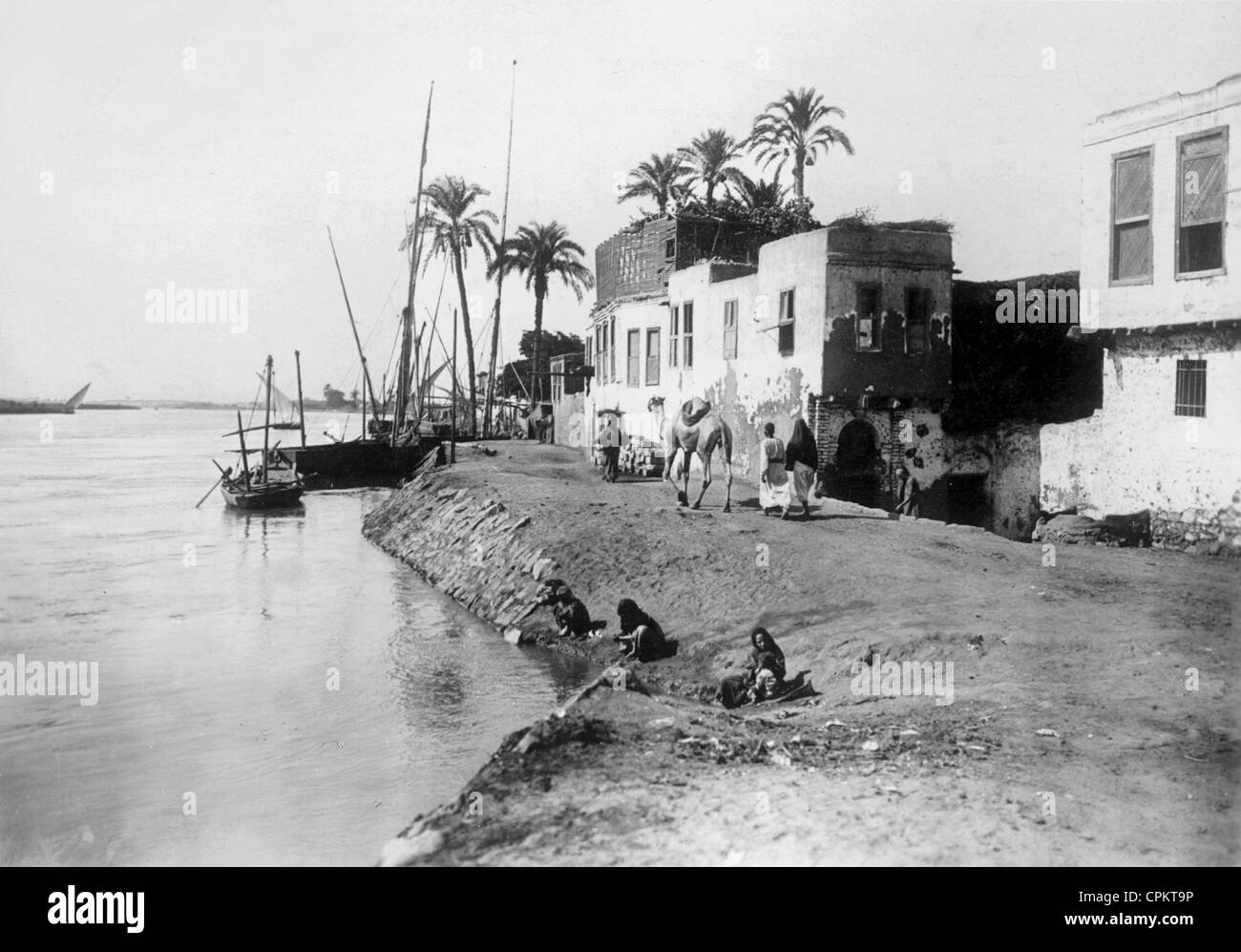 Villaggio sul Nilo, 1929 Foto Stock