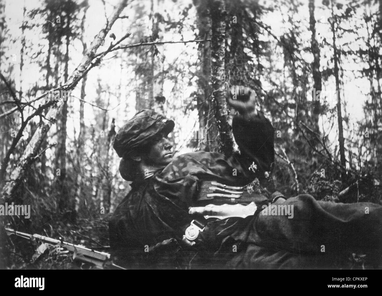 Pattuglia tedesca sul fronte orientale, 1942 Foto Stock