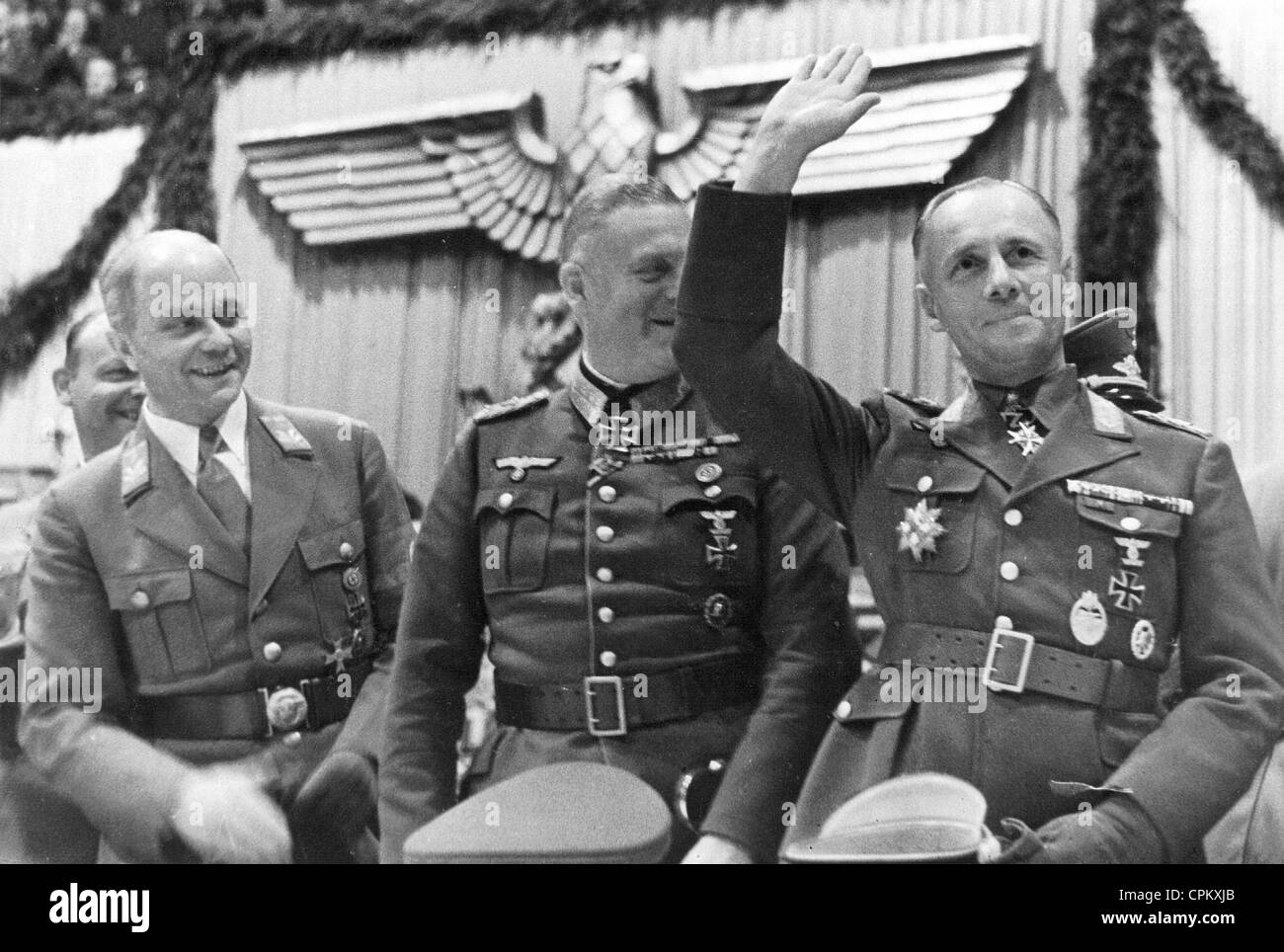 Erich Hilgenfeldt, Wilhelm Keitel, Erwin Rommel, 1942 Foto Stock