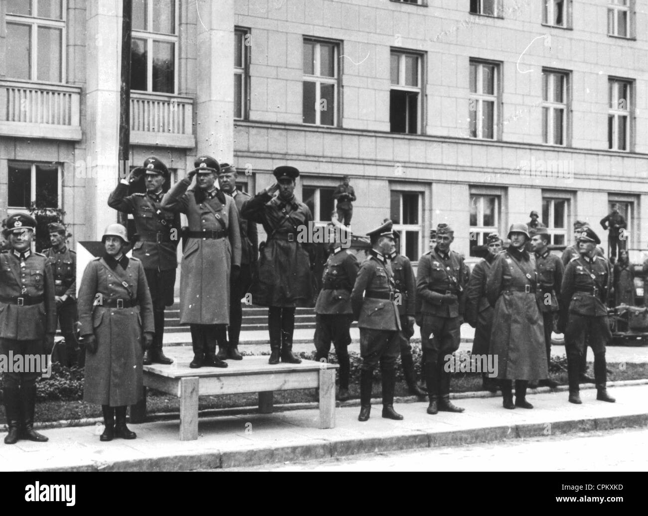 Heinz Guderian e Kriwoschin generale in Polonia, 1939 Foto Stock