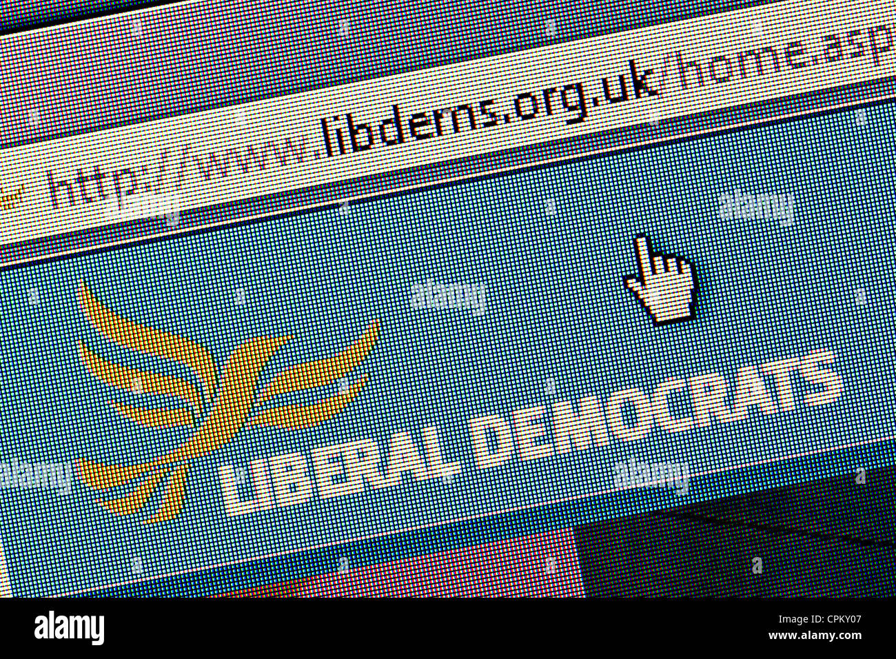 I liberali democratici UK logo e sito web close up Foto Stock