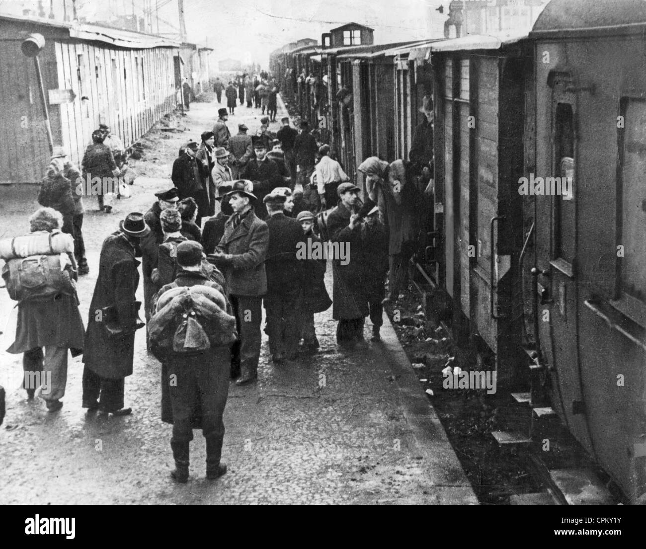 Oriente rifugiati tedeschi a Berlino, 1945 Foto Stock