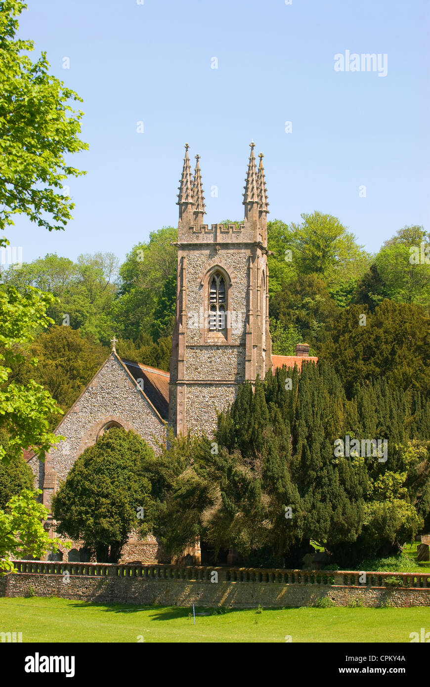 La Chiesa di San Nicola, Chawton, Hampshire, Regno Unito. Foto Stock