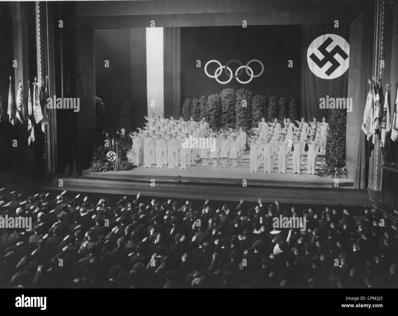 Impegno degli atleti ai Giochi Olimpici 1934 Foto Stock